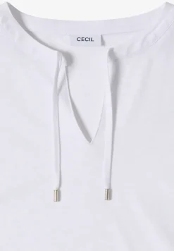 Kurzarm Shirt mit Split Neck