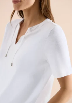Kurzarm Shirt mit Split Neck