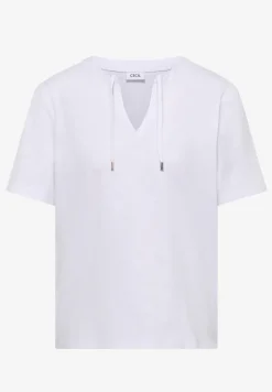 Kurzarm Shirt mit Split Neck