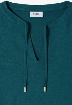 Kurzarm Shirt mit Split Neck