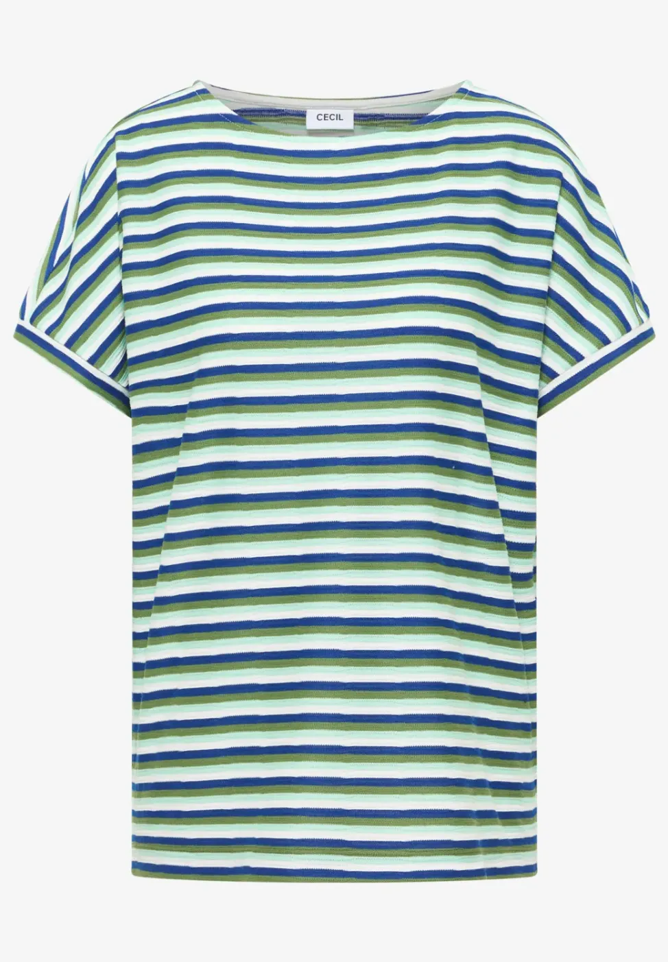 Kurzarm Shirt mit Struktur und Streifen