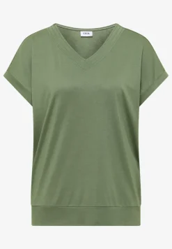 Kurzarm Shirt mit V-Neck in Unifarbe