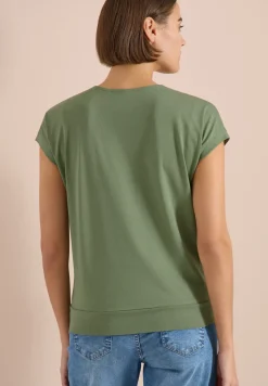 Kurzarm Shirt mit V-Neck in Unifarbe