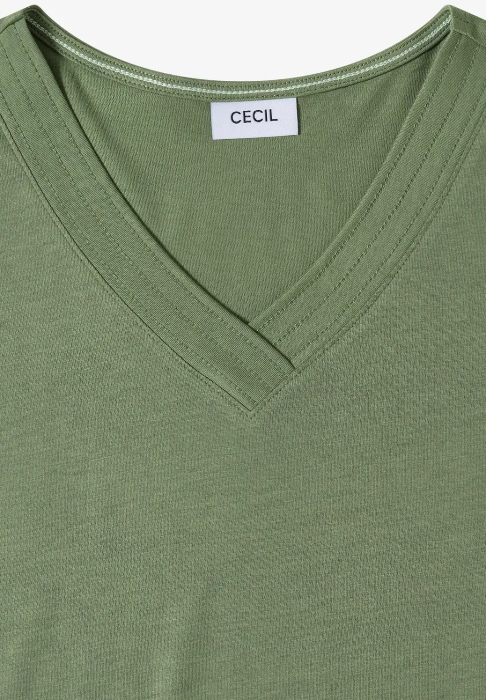Kurzarm Shirt mit V-Neck in Unifarbe