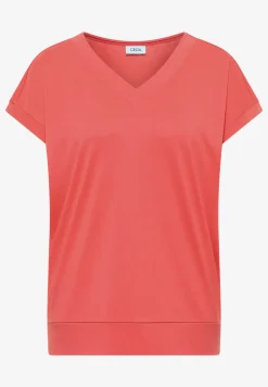 Kurzarm Shirt mit V-Neck in Unifarbe