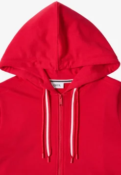 Kurzarm Sweatjacke mit Kapuze