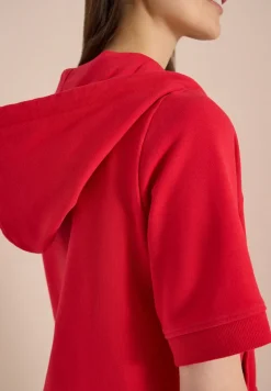 Kurzarm Sweatjacke mit Kapuze