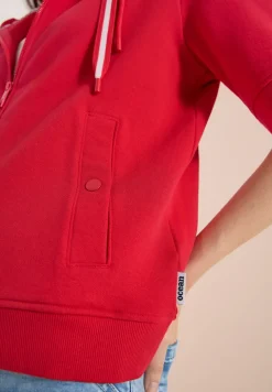 Kurzarm Sweatjacke mit Kapuze