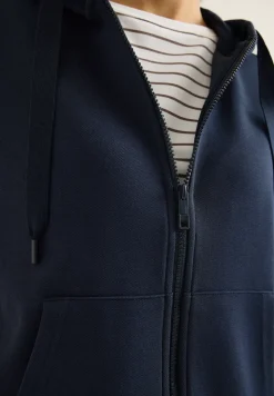 Kurzarm Sweatjacke mit Kapuze
