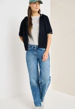Kurzarm Sweatjacke mit Kapuze