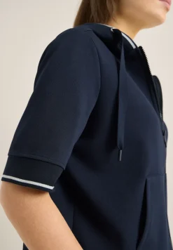 Kurzarm Sweatjacke mit Kapuze