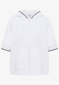 Kurzarm Sweatjacke mit Kapuze