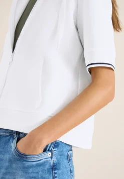 Kurzarm Sweatjacke mit Kapuze