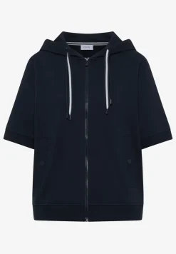 Kurzarm Sweatjacke mit Kapuze