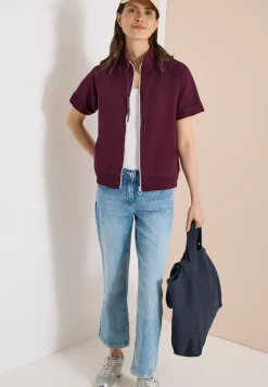 Kurzarm Sweatjacke mit Zipper