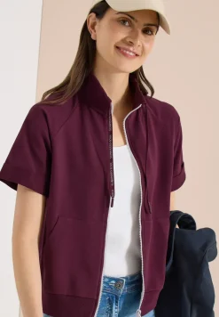 Kurzarm Sweatjacke mit Zipper