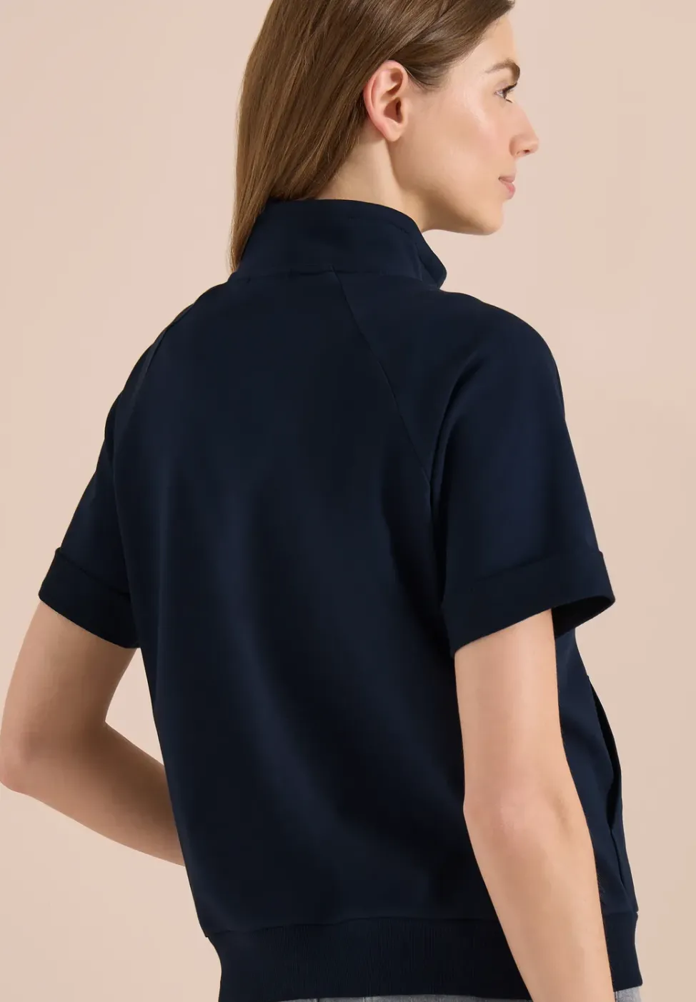 Kurzarm Sweatjacke mit Zipper