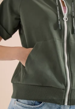 Kurzarm Sweatjacke mit Zipper