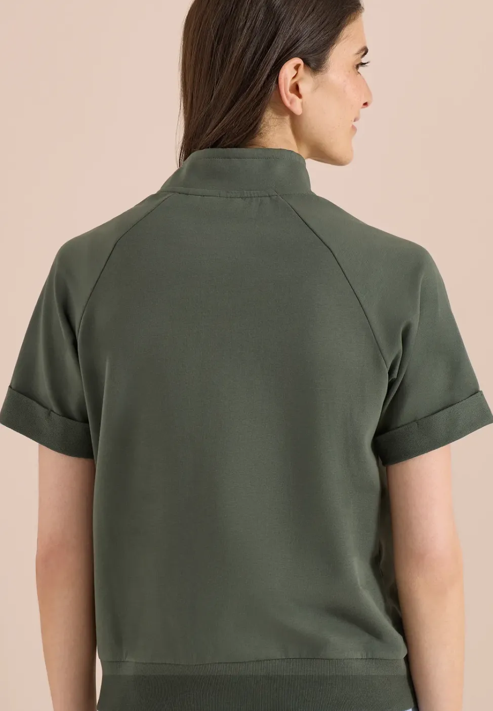 Kurzarm Sweatjacke mit Zipper