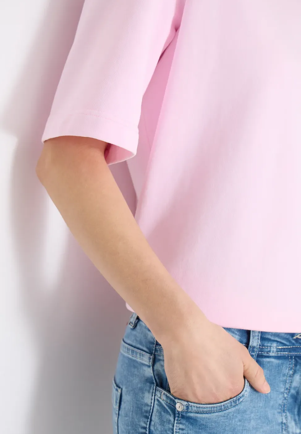 Kurzarm Sweatshirt im Garment dye Look