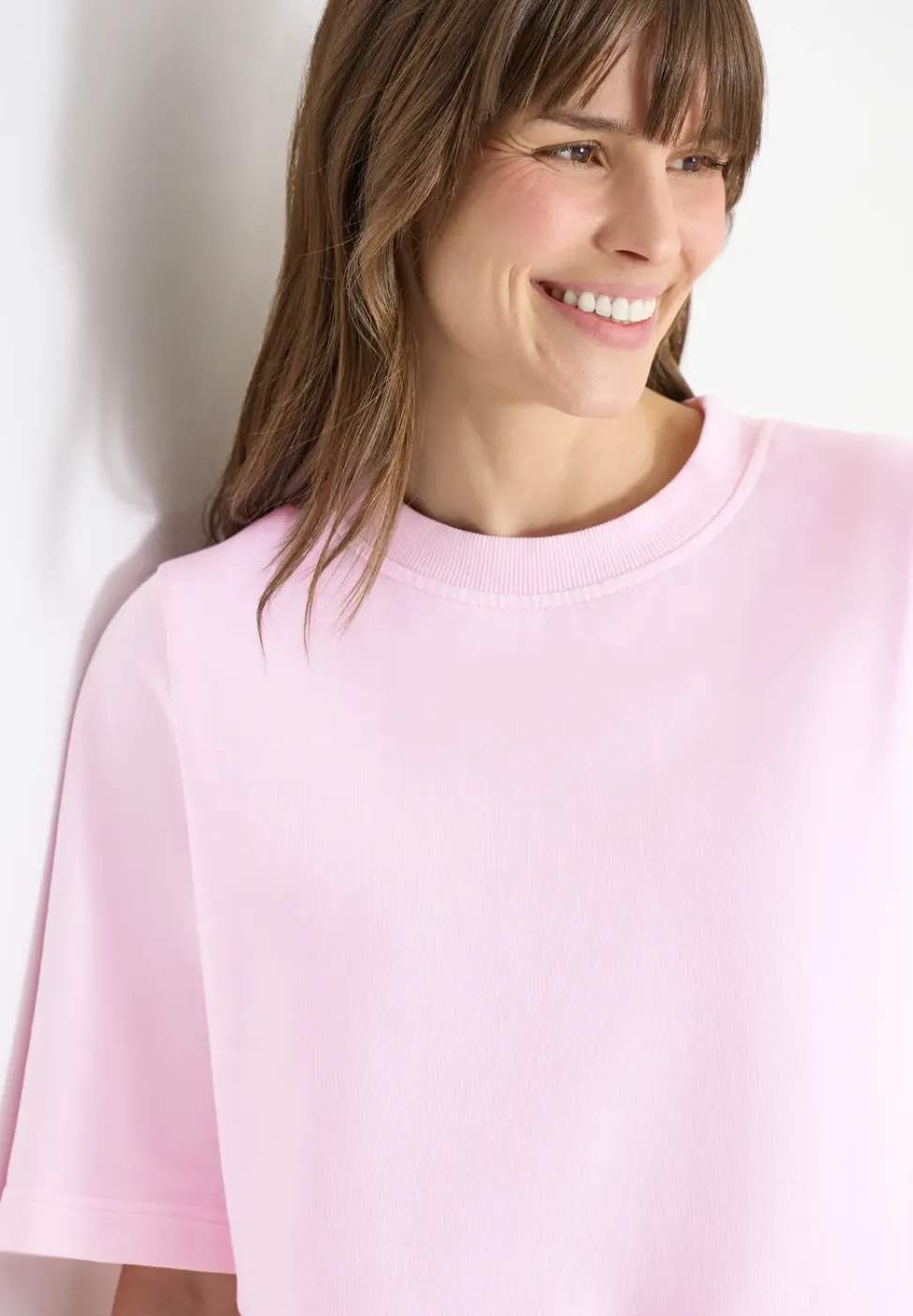 Kurzarm Sweatshirt im Garment dye Look