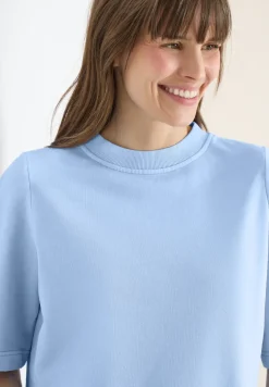 Kurzarm Sweatshirt im Garment dye Look