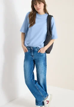 Kurzarm Sweatshirt im Garment dye Look