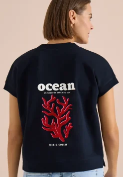 Kurzarm Sweatshirt mit Backprint