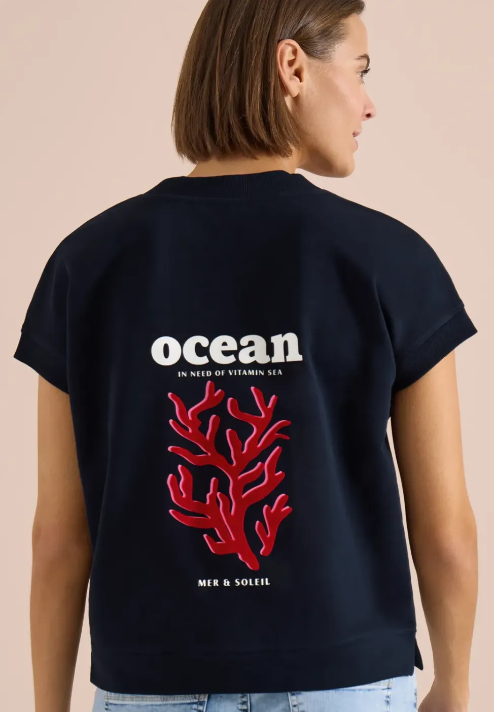 Kurzarm Sweatshirt mit Backprint