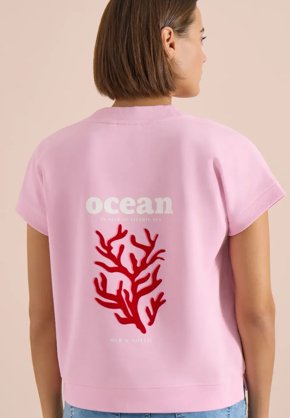 Kurzarm Sweatshirt mit Backprint