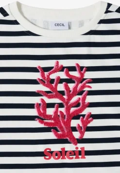 Kurzarm Sweatshirt mit breiten Streifen
