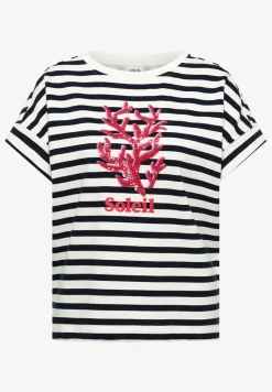 Kurzarm Sweatshirt mit breiten Streifen