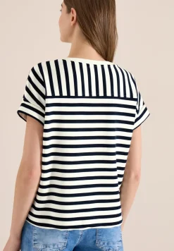 Kurzarm Sweatshirt mit breiten Streifen