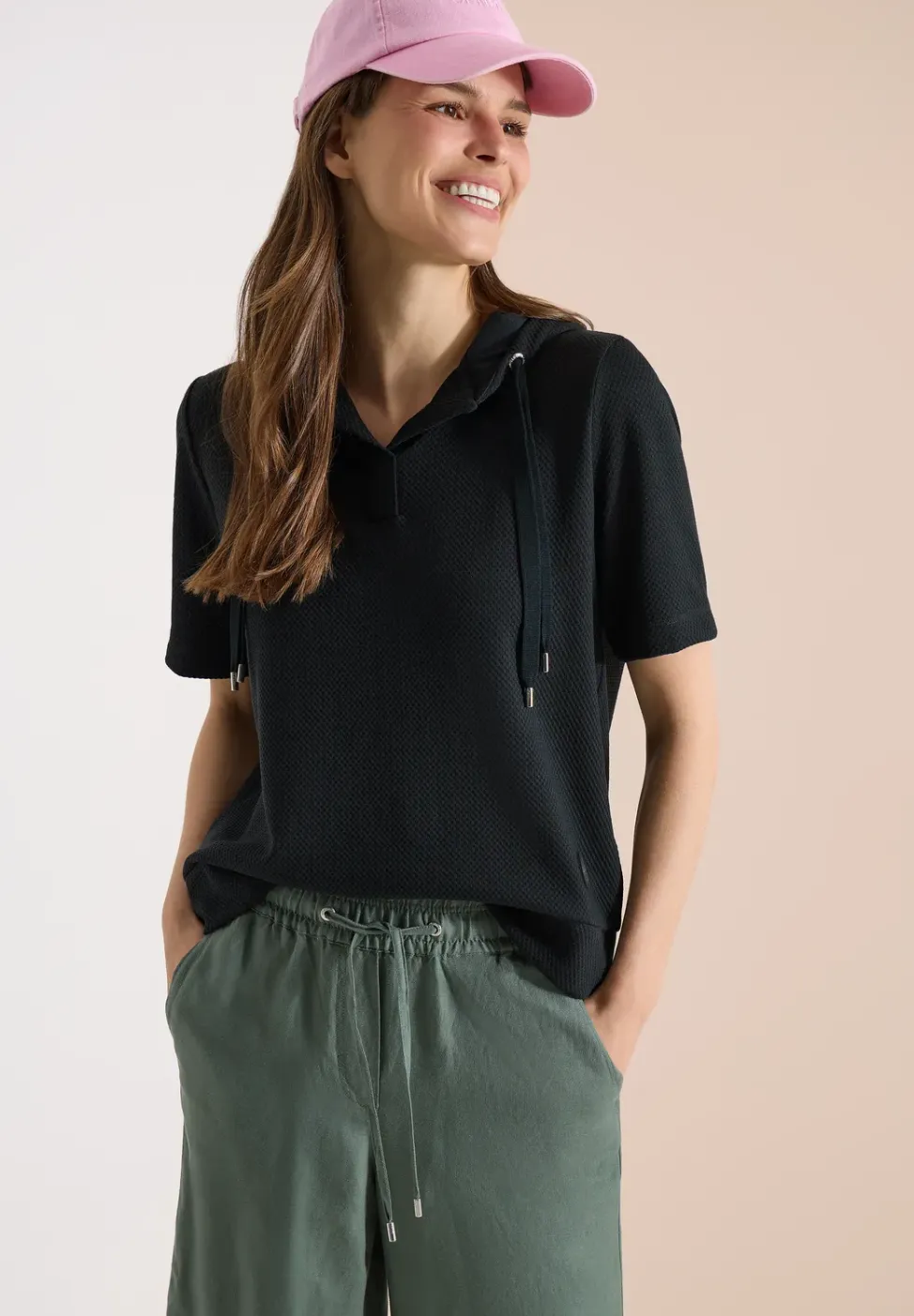 Kurzarm Sweatshirt mit Kapuze