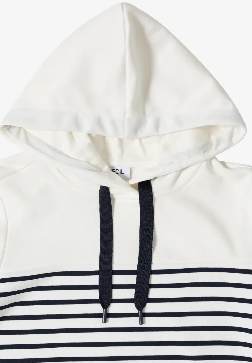 Kurzarm Sweatshirt mit Kapuze und Streifen