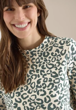 Kurzarm Sweatshirt mit Leo-Print