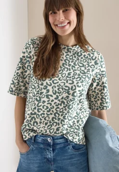 Kurzarm Sweatshirt mit Leo-Print