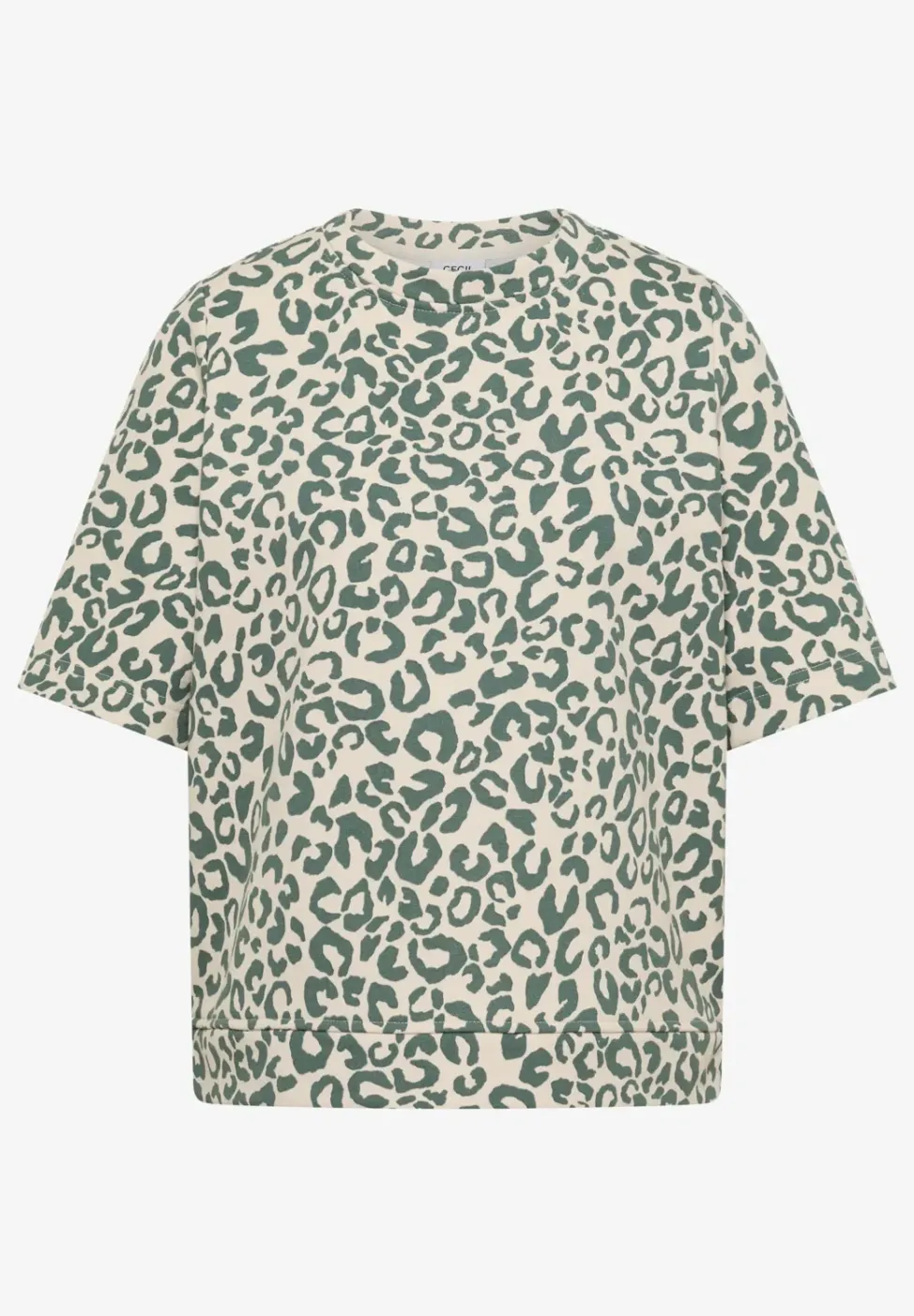 Kurzarm Sweatshirt mit Leo-Print