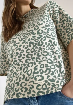 Kurzarm Sweatshirt mit Leo-Print