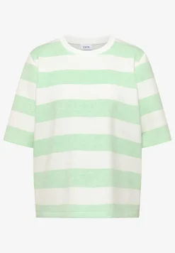 Kurzarm Sweatshirt mit Streifen