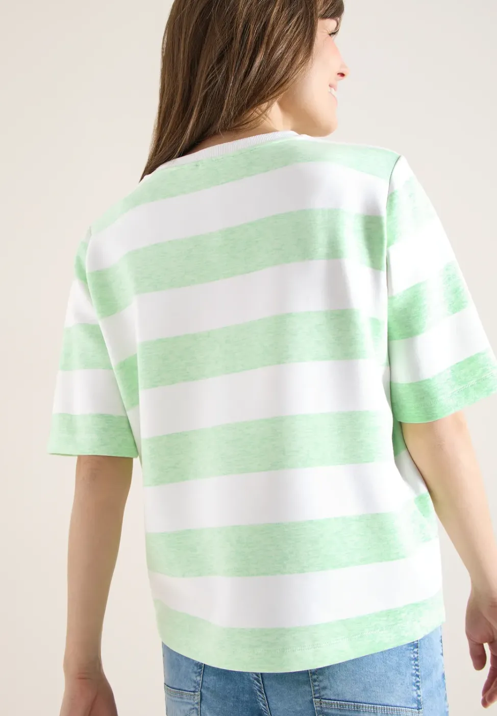 Kurzarm Sweatshirt mit Streifen