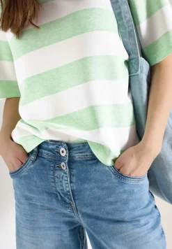 Kurzarm Sweatshirt mit Streifen