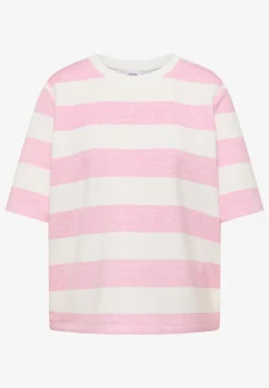 Kurzarm Sweatshirt mit Streifen