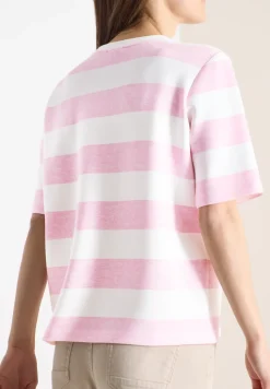 Kurzarm Sweatshirt mit Streifen