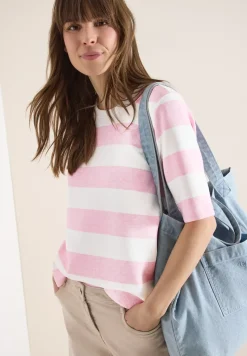 Kurzarm Sweatshirt mit Streifen