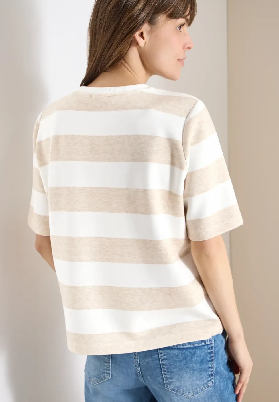 Kurzarm Sweatshirt mit Streifen