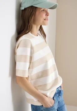 Kurzarm Sweatshirt mit Streifen