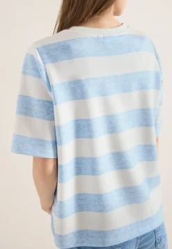 Kurzarm Sweatshirt mit Streifen