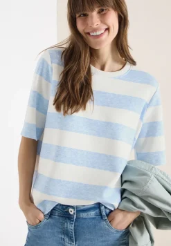 Kurzarm Sweatshirt mit Streifen