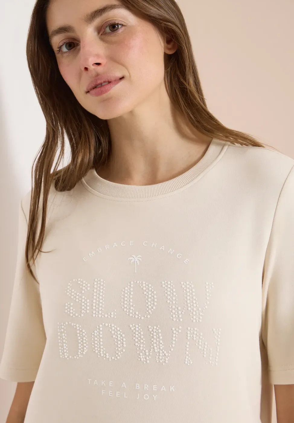 Kurzarm Sweatshirt mit Wording